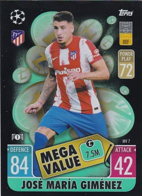 MV007 - Jose Maria Gimenez (Atletico Madrid) - MEGA VALUE - Topps Match Attax Extra 2021/22
