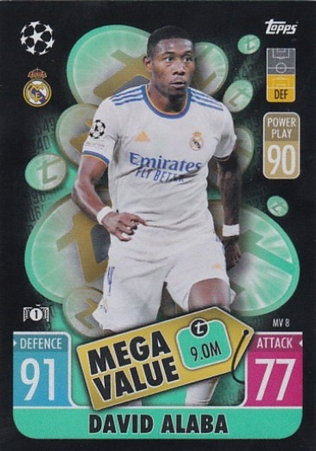 MV008 - David Alaba (Real Madrid) - MEGA VALUE - Topps Match Attax Extra 2021/22