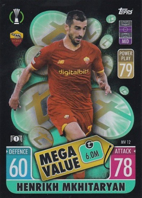 MV012 - Henrikh Mkhitaryan (Roma) - MEGA VALUE - Topps Match Attax Extra 2021/22