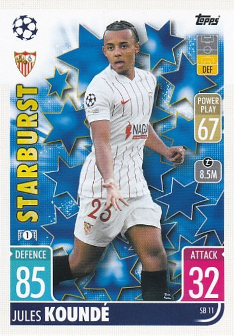 SB011 - Jules Kounde (Sevilla) - STARBURST - Topps Match Attax Extra 2021/22
