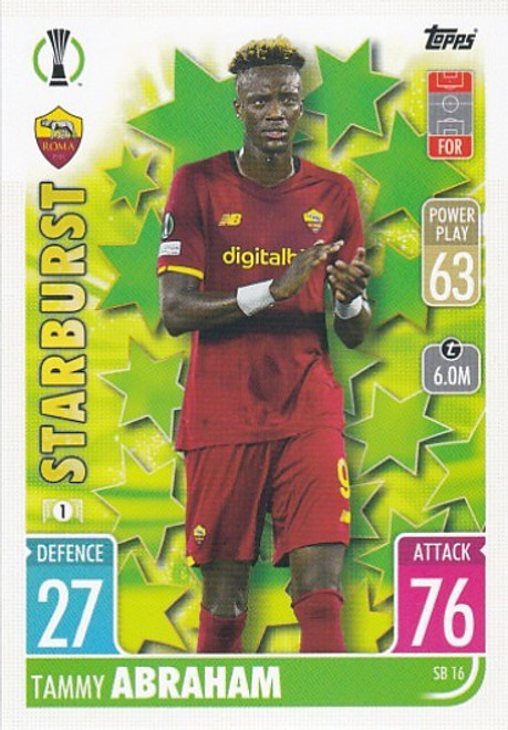 SB016 - Tammy Abraham (Roma) - STARBURST - Topps Match Attax Extra 2021/22