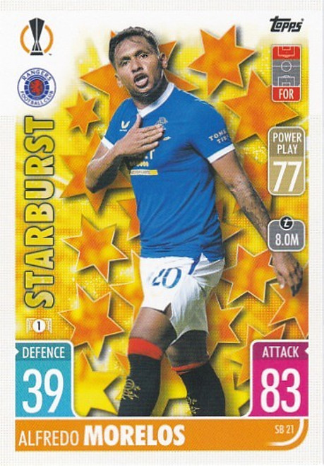 SB021 - Alfredo Morelos (Rangers) - STARBURST - Topps Match Attax Extra 2021/22