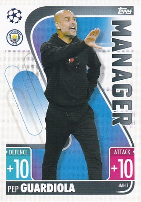 MAN001 - Pep Guardiola (Manchester City) - MANAGER - Topps Match Attax Extra 2021/22