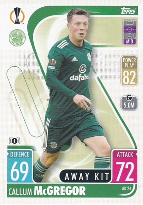AK024 - Callum McGregor (Celtic) - AWAY KIT - Topps Match Attax Extra 2021/22