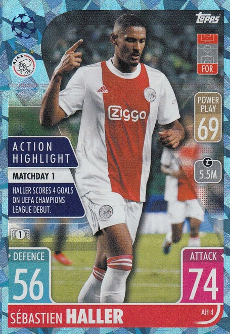 AH004 - Sebastien Haller (Ajax) - ACTION HIGHLIGHT (CRYSTAL PARALLEL) - Topps Match Attax Extra 2021/22