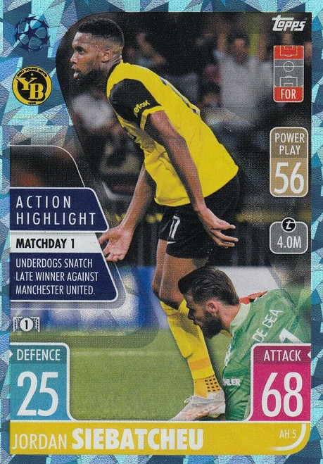 AH005 - Jordan Siebatcheu (Young Boys) - ACTION HIGHLIGHT (CRYSTAL PARALLEL) - Topps Match Attax Extra 2021/22