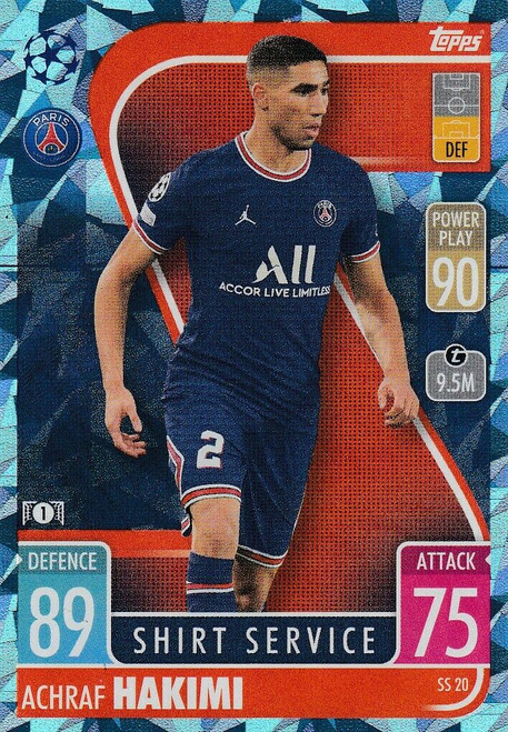 SS020 - Achraf Hakimi (PSG) - SHIRT SERVICE (CRYSTAL PARALLEL) - Topps Match Attax Extra 2021/22