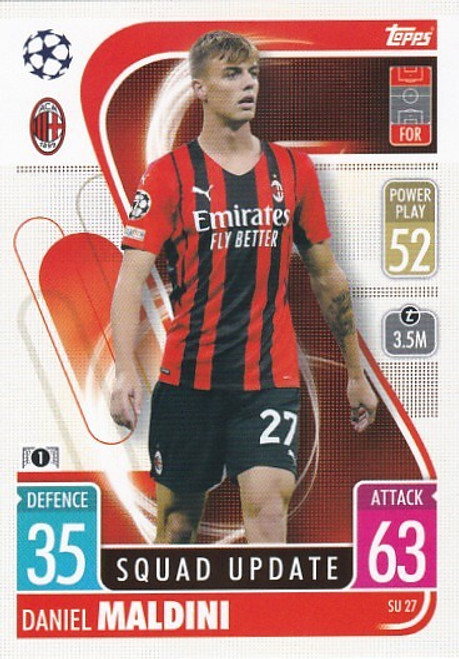 SU027 - Daniel Maldini (AC Milan) - SQUAD UPDATE - Topps Match Attax Extra 2021/22