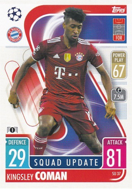SU037 - Kingsley Coman (Bayern Munich) - SQUAD UPDATE - Topps Match Attax Extra 2021/22