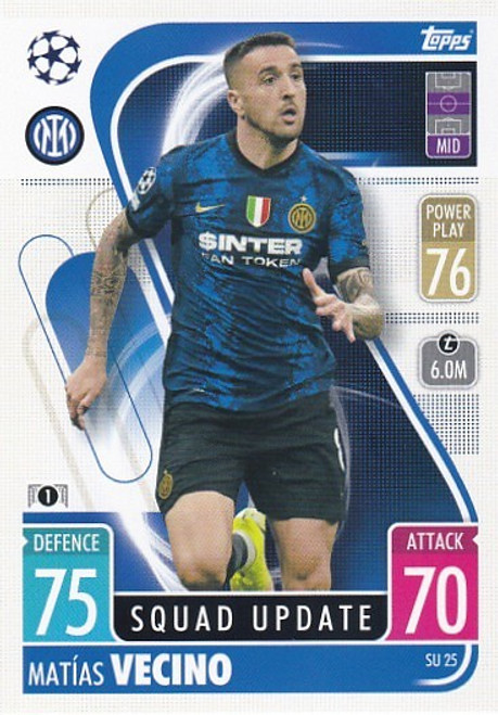 SU025 - Matias Vecino (Inter Milan) - SQUAD UPDATE - Topps Match Attax Extra 2021/22