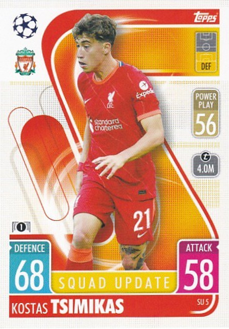 SU005 - Kostas Tsimikas (Liverpool) - SQUAD UPDATE - Topps Match Attax Extra 2021/22