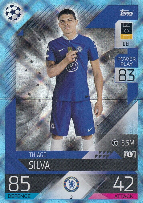 #003 Thiago Silva (Chelsea) - CRYSTAL PARALLEL - Topps Match Attax 2022/23