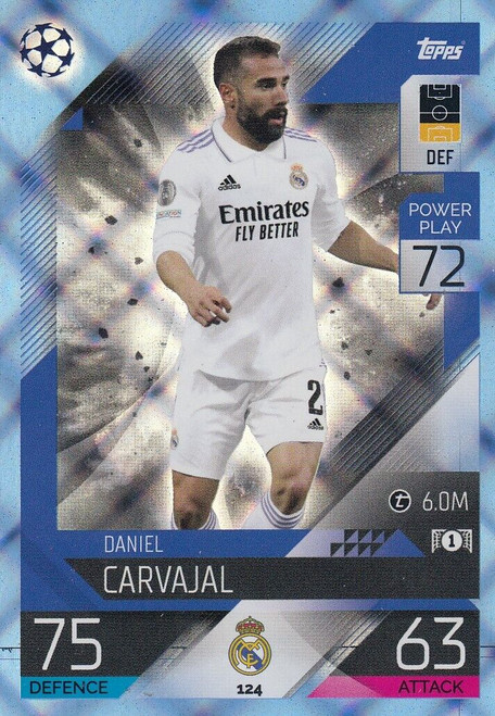 #124 Daniel Carvajal (Real Madrid) - CRYSTAL PARALLEL - Topps Match Attax 2022/23