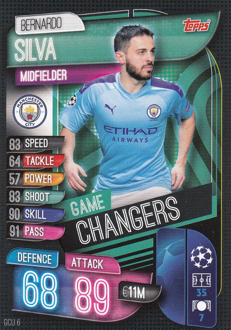 #GCU6 Bernardo Silva (Manchester City) Match Attax Champions League 2019/20 GAME CHANGERS
