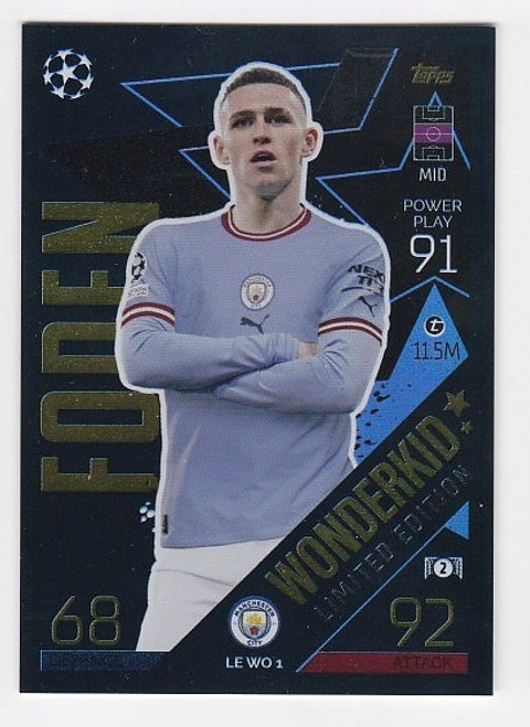 LEWO1 - Phil Foden (Manchester City) - WONDERKID LIMITED EDITION - Topps Match Attax 2022/23