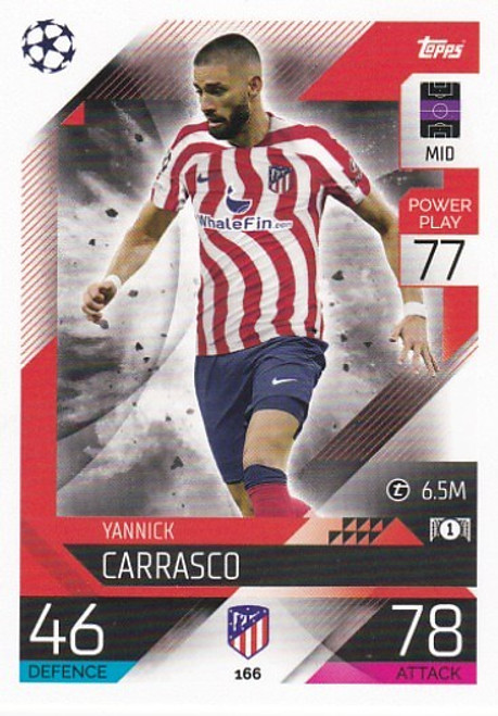 #166 Yannick Carrasco (Atletico Madrid) - Topps Match Attax 2022/23