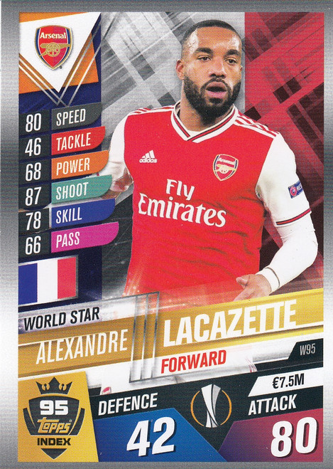 #W95 Alexandre Lacazette (Arsenal FC) Match Attax 101 2019/20