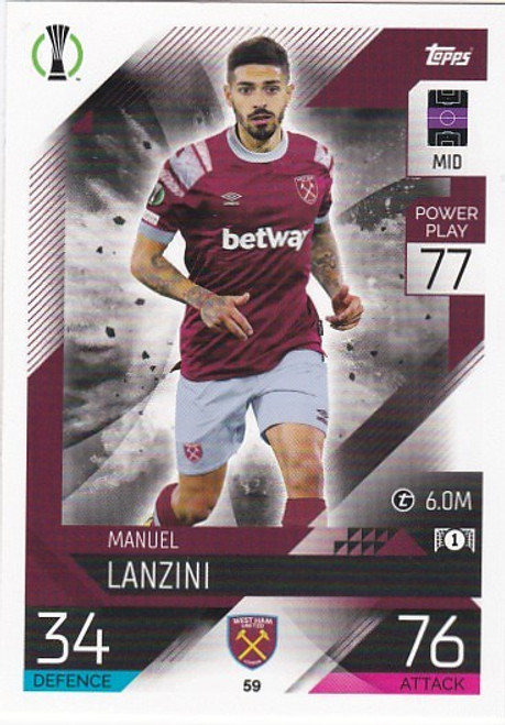 #059 Manuel Lanzini (West Ham United) - Topps Match Attax 2022/23