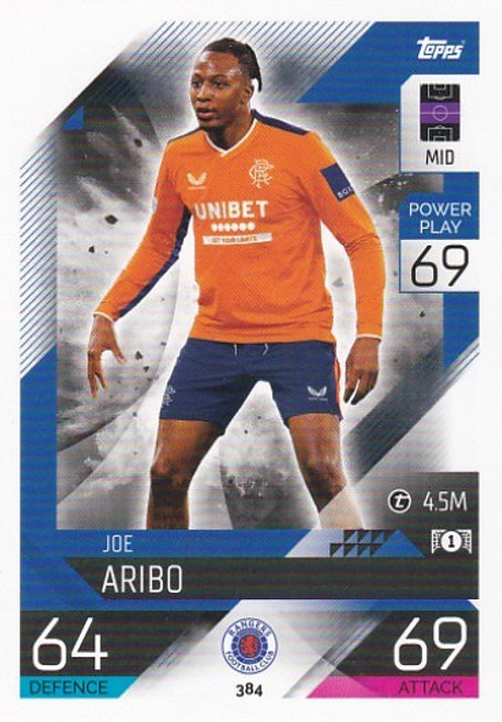 #384 Joe Aribo (Rangers) - Topps Match Attax 2022/23
