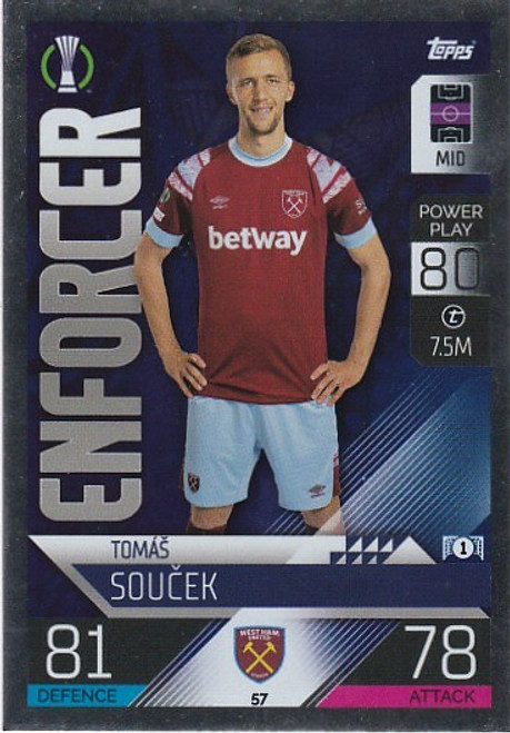 #057 Tomas Soucek (West Ham United) - Topps Match Attax 2022/23