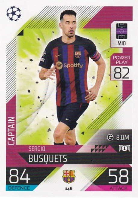 #146 Sergio Busquets (Barcelona) - Topps Match Attax 2022/23