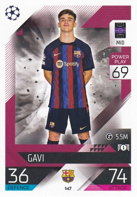 #147 Gavi (Barcelona) - Topps Match Attax 2022/23