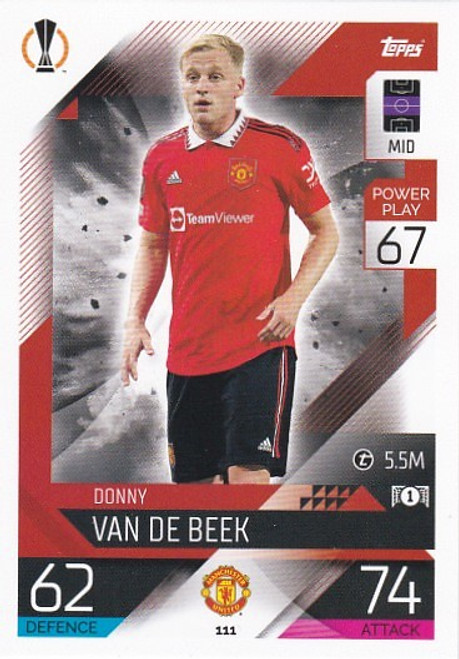 #111 Donny Van De Beek (Manchester United) - Topps Match Attax 2022/23