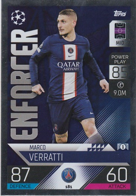 #181 Marco Verratti (PSG) - Topps Match Attax 2022/23
