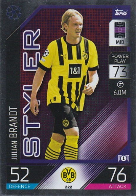 #222 Julian Brandt (Borussia Dortmund) - Topps Match Attax 2022/23