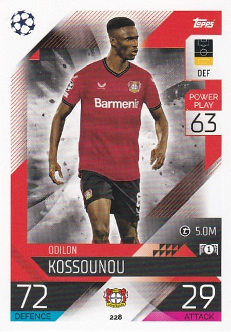#228 Odilon Kossounou (Bayer Leverkusen) - Topps Match Attax 2022/23