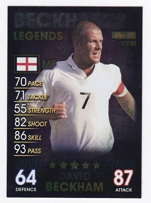 #085 David Beckham (England) - LEGENDS - Topps Match Attax 101 2019