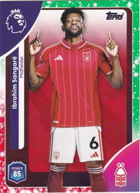 #243 Ibrahim Sangare (Nottingham Forest) - FESTIVE PARALLEL - Topps Premier League 2026