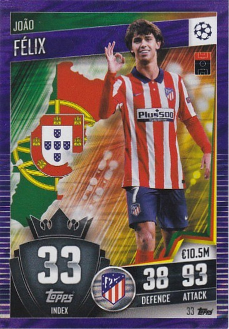 #033 João Félix (Atlético Madrid) - PURPLE PARALLEL - Topps Match Attax 101 2020/21
