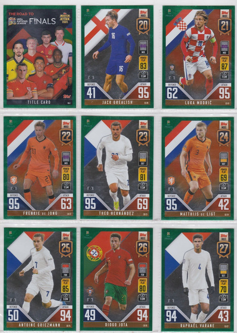 COMPLETE SET - GREEN PARALLEL - Topps Match Attax 101 2022 (Nations League) COMPLETE SET - GREEN PARALLEL - Topps Match Attax 101 2022 (Nations League)