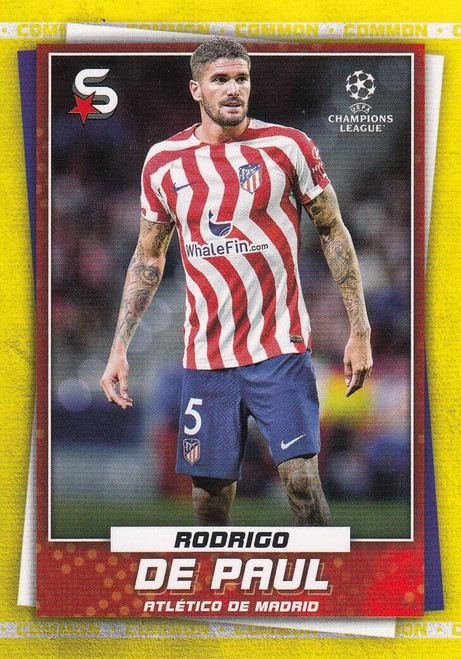 #061 Rodrigo De Paul (Atletico Madrid) - YELLOW PARALLEL (COMMON - IMAGE VARIATION) - Topps Superstars 2022/23