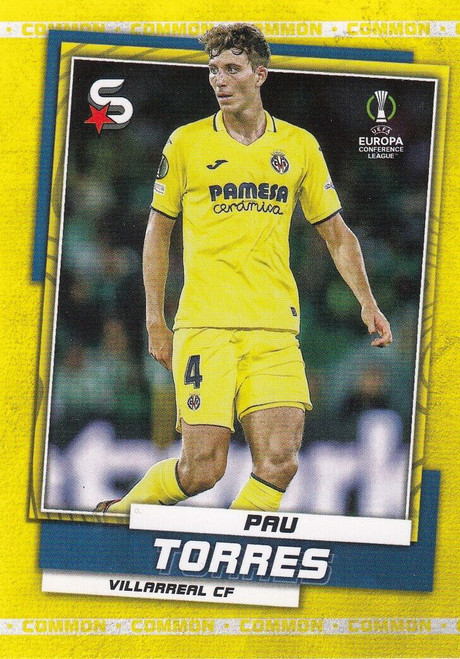 #188 Pau Torres (Villarreal) - YELLOW PARALLEL (COMMON - IMAGE VARIATION) - Topps Superstars 2022/23