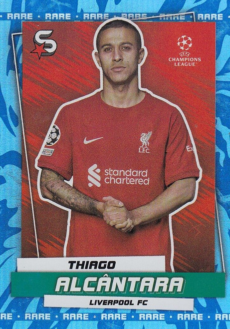 #014 Thiago Alcantara (Liverpool) - BLUE PARALLEL (RARE) - Topps Superstars 2022/23