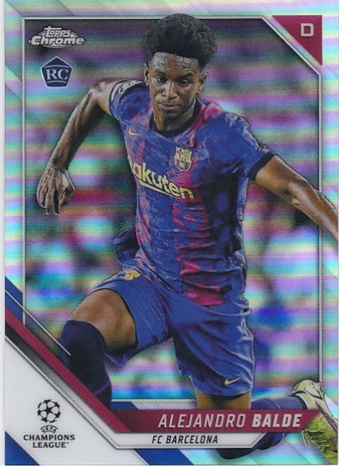 #038 Alejandro Balde (Barcelona) - REFRACTOR PARALLEL - Topps Chrome UEFA Champions League 2021/22 - ROOKIE CARD RC