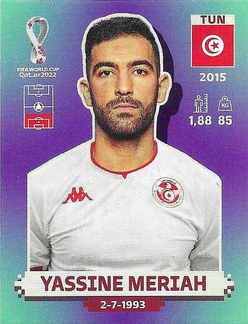 TUN10 - Yassine Meriah (Tunisia) - Panini World Cup 2022 - Sticker