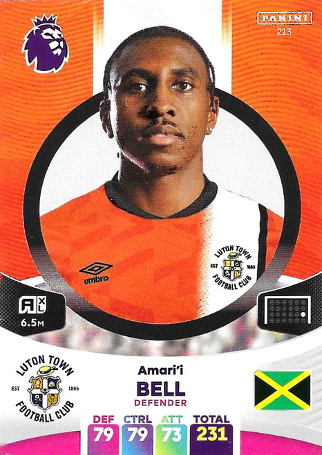 #213 Amari'i Bell (Luton Town) Panini Adrenalyn XL Premier League 2024