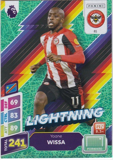 #081 Yoane Wissa (Brentford) - GREEN PARALLEL - Panini Adrenalyn XL Premier League PLUS 2025