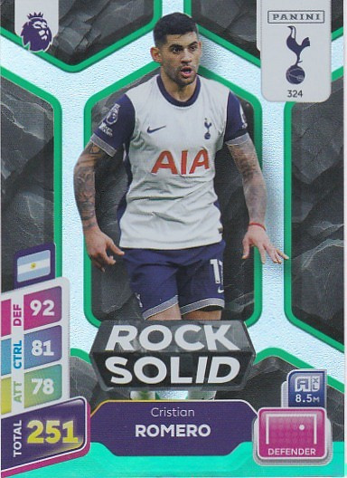 #324 Cristian Romero (Tottenham) - GREEN PARALLEL - Panini Adrenalyn XL Premier League PLUS 2025