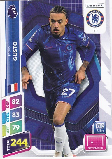 #110 Malo Gusto (Chelsea) - Panini Adrenalyn XL Premier League PLUS 2025