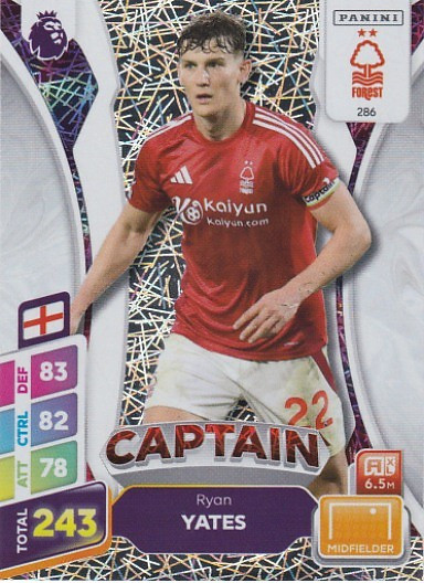 #286 Ryan Yates (Nottingham Forest) - Panini Adrenalyn XL Premier League PLUS 2025