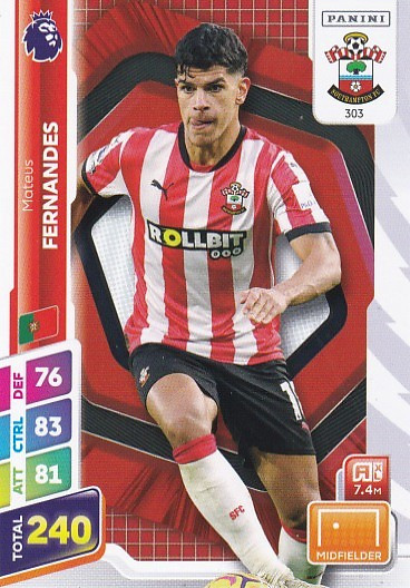 #303 Mateus Fernandes (Southampton) - Panini Adrenalyn XL Premier League PLUS 2025