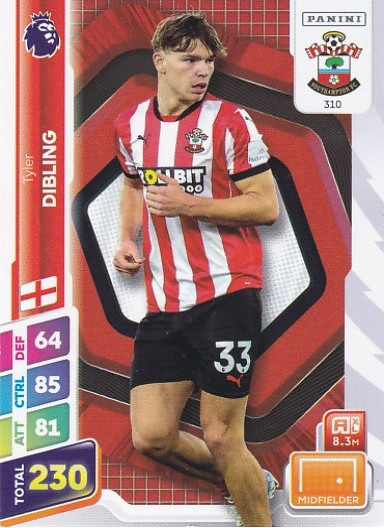 #310 Tyler Dibling (Southampton) - Panini Adrenalyn XL Premier League PLUS 2025 - ROOKIE CARD RC