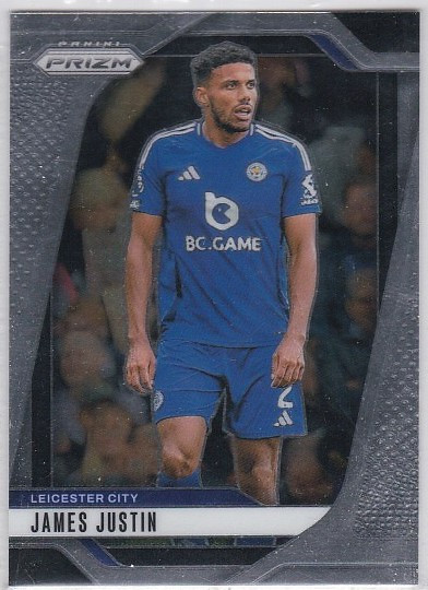 #267 James Justin (Leicester City) - Panini Prizm Premier League 2024/25