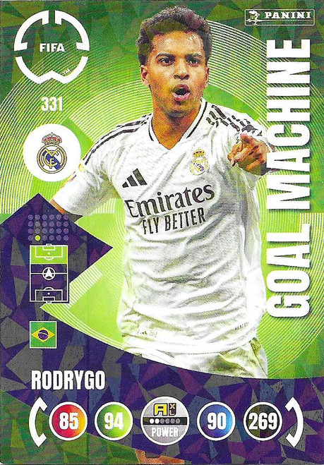 #331 Rodrygo (Real Madrid) - GOAL MACHINE - Panini Adrenalyn XL Club World Cup 2025