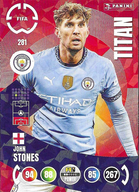 #281 John Stones (Manchester City) - TITAN - Panini Adrenalyn XL Club World Cup 2025
