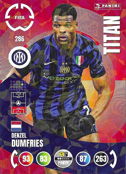 #286 Denzel Dumfries (Inter Milan) - TITAN - Panini Adrenalyn XL Club World Cup 2025